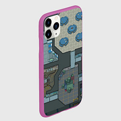 Чехол iPhone 11 Pro матовый AMONG US - КАРТА, цвет: 3D-фиолетовый — фото 2