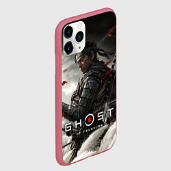 Чехол iPhone 11 Pro матовый Ghost of Tsushima, цвет: 3D-малиновый — фото 2