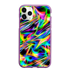 Чехол iPhone 11 Pro матовый Космическая хризонтема, цвет: 3D-фиолетовый