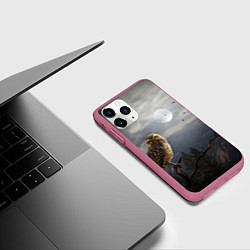 Чехол iPhone 11 Pro матовый Сова, цвет: 3D-малиновый — фото 2