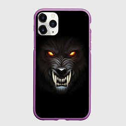 Чехол iPhone 11 Pro матовый Злой Волк, цвет: 3D-фиолетовый