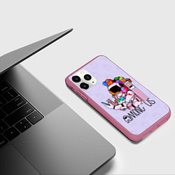 Чехол iPhone 11 Pro матовый Among Us, цвет: 3D-малиновый — фото 2