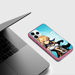 Чехол iPhone 11 Pro матовый GENSHIN IMPACT, ДЖИНН, цвет: 3D-малиновый — фото 2