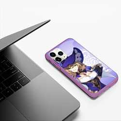 Чехол iPhone 11 Pro матовый GENSHIN IMPACT, ЛИЗА, цвет: 3D-фиолетовый — фото 2