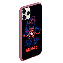 Чехол iPhone 11 Pro матовый Sum 41 череп, цвет: 3D-малиновый — фото 2