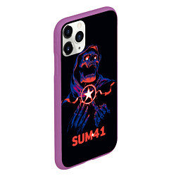 Чехол iPhone 11 Pro матовый Sum 41 череп, цвет: 3D-фиолетовый — фото 2