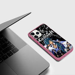 Чехол iPhone 11 Pro матовый Enshin Impact, цвет: 3D-малиновый — фото 2