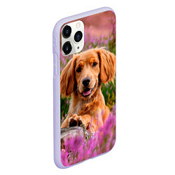 Чехол iPhone 11 Pro матовый Dog, цвет: 3D-светло-сиреневый — фото 2