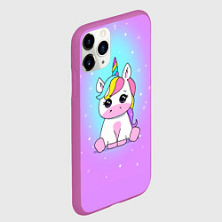 Чехол iPhone 11 Pro матовый Единорог, цвет: 3D-фиолетовый — фото 2