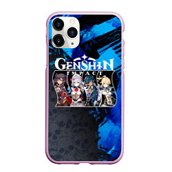 Чехол iPhone 11 Pro матовый Genshin Impact, цвет: 3D-розовый