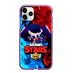 Чехол iPhone 11 Pro матовый Brawl Stars Эдгар, цвет: 3D-фиолетовый