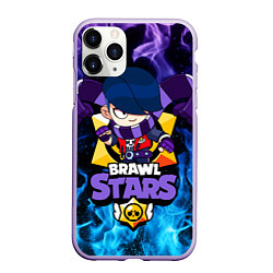 Чехол iPhone 11 Pro матовый BRAWL STARS EDGAR, цвет: 3D-светло-сиреневый