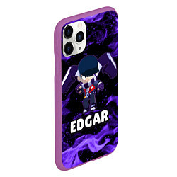 Чехол iPhone 11 Pro матовый BRAWL STARS EDGAR, цвет: 3D-фиолетовый — фото 2