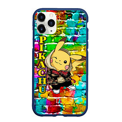 Чехол iPhone 11 Pro матовый Pikachu, цвет: 3D-тёмно-синий