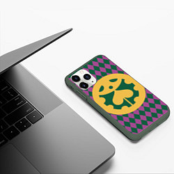 Чехол iPhone 11 Pro матовый ДжоДжо, цвет: 3D-темно-зеленый — фото 2