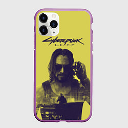 Чехол iPhone 11 Pro матовый Cyberpunk 2077, цвет: 3D-фиолетовый