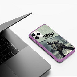 Чехол iPhone 11 Pro матовый Metro Exodus, цвет: 3D-фиолетовый — фото 2