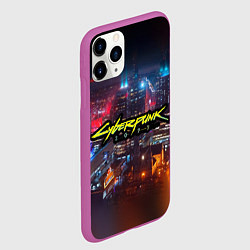 Чехол iPhone 11 Pro матовый Найт сити, цвет: 3D-фиолетовый — фото 2
