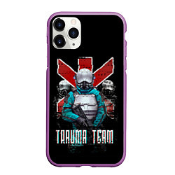 Чехол iPhone 11 Pro матовый CYBERPUNK TRAUMA TEAM, цвет: 3D-фиолетовый