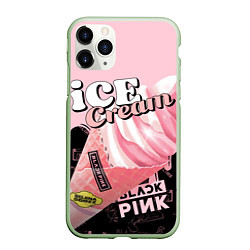 Чехол iPhone 11 Pro матовый BLACKPINK ICE CREAM, цвет: 3D-салатовый
