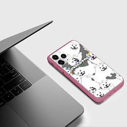 Чехол iPhone 11 Pro матовый Undertale, цвет: 3D-малиновый — фото 2