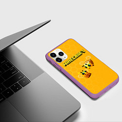 Чехол iPhone 11 Pro матовый Minecraft, цвет: 3D-фиолетовый — фото 2