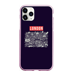 Чехол iPhone 11 Pro матовый LONDON, цвет: 3D-розовый