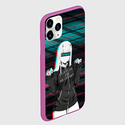 Чехол iPhone 11 Pro матовый Zero Two Senpai, цвет: 3D-фиолетовый — фото 2