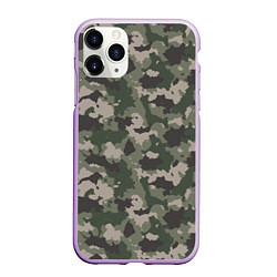 Чехол iPhone 11 Pro матовый Классический камуфляж, цвет: 3D-сиреневый