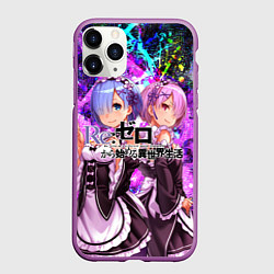 Чехол iPhone 11 Pro матовый Re:Zero Жизнь с нуля, цвет: 3D-фиолетовый