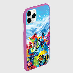 Чехол iPhone 11 Pro матовый Палитра сноуборд, цвет: 3D-фиолетовый — фото 2