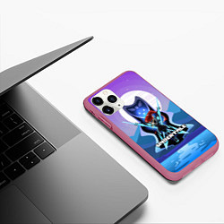 Чехол iPhone 11 Pro матовый Undertale, цвет: 3D-малиновый — фото 2