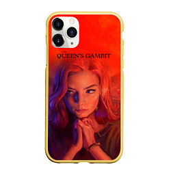 Чехол iPhone 11 Pro матовый Queens Gambit Ход Королевы, цвет: 3D-желтый