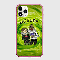 Чехол iPhone 11 Pro матовый Репер - OG Buda, цвет: 3D-малиновый