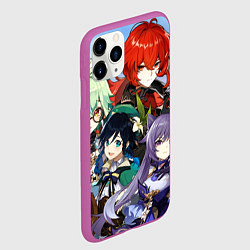 Чехол iPhone 11 Pro матовый Персонажи Genshin Impact, цвет: 3D-фиолетовый — фото 2