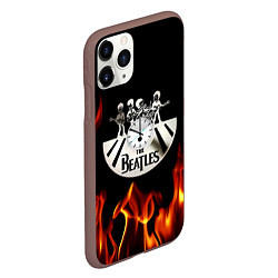 Чехол iPhone 11 Pro матовый The Beatles, цвет: 3D-коричневый — фото 2