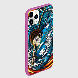 Чехол iPhone 11 Pro матовый Танджиро Камадо Клинок демонов, цвет: 3D-фиолетовый — фото 2