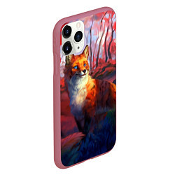 Чехол iPhone 11 Pro матовый Рыжая лиса, цвет: 3D-малиновый — фото 2