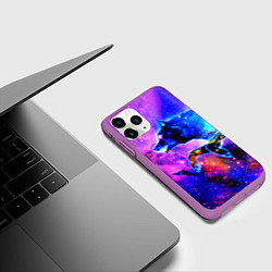 Чехол iPhone 11 Pro матовый Волки, цвет: 3D-фиолетовый — фото 2