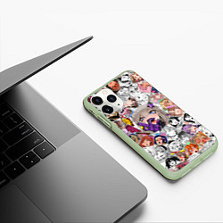 Чехол iPhone 11 Pro матовый Ahegao завихрение, цвет: 3D-салатовый — фото 2