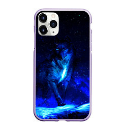 Чехол iPhone 11 Pro матовый Dark Wolf, цвет: 3D-светло-сиреневый