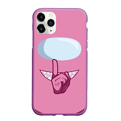 Чехол iPhone 11 Pro матовый AMONG US PINK IMPOSTOR, цвет: 3D-фиолетовый