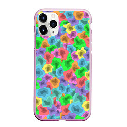 Чехол iPhone 11 Pro матовый NEON ABSTRACTION, цвет: 3D-розовый