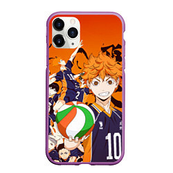 Чехол iPhone 11 Pro матовый ВОЛЕЙБОЛ!! HAIKYUU!!, цвет: 3D-фиолетовый