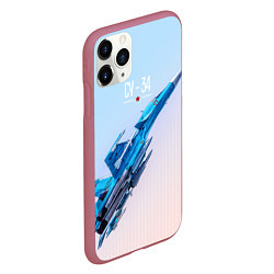 Чехол iPhone 11 Pro матовый Су-34, цвет: 3D-малиновый — фото 2