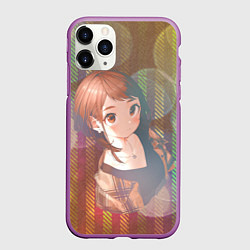 Чехол iPhone 11 Pro матовый Урарака Очако, цвет: 3D-фиолетовый