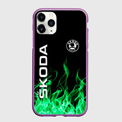Чехол iPhone 11 Pro матовый SKODA, цвет: 3D-фиолетовый