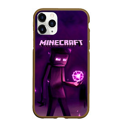 Чехол iPhone 11 Pro матовый Minecraft Слендермен, цвет: 3D-коричневый