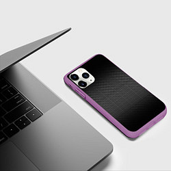 Чехол iPhone 11 Pro матовый Абстракция точки, цвет: 3D-фиолетовый — фото 2