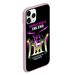 Чехол iPhone 11 Pro матовый Minecraft THE END, цвет: 3D-розовый — фото 2